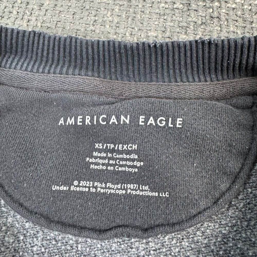 American Eagle Pink Floyd Sweatshirt XS Grey Oversized Distressed Band Graphic - Picture 6 of 13